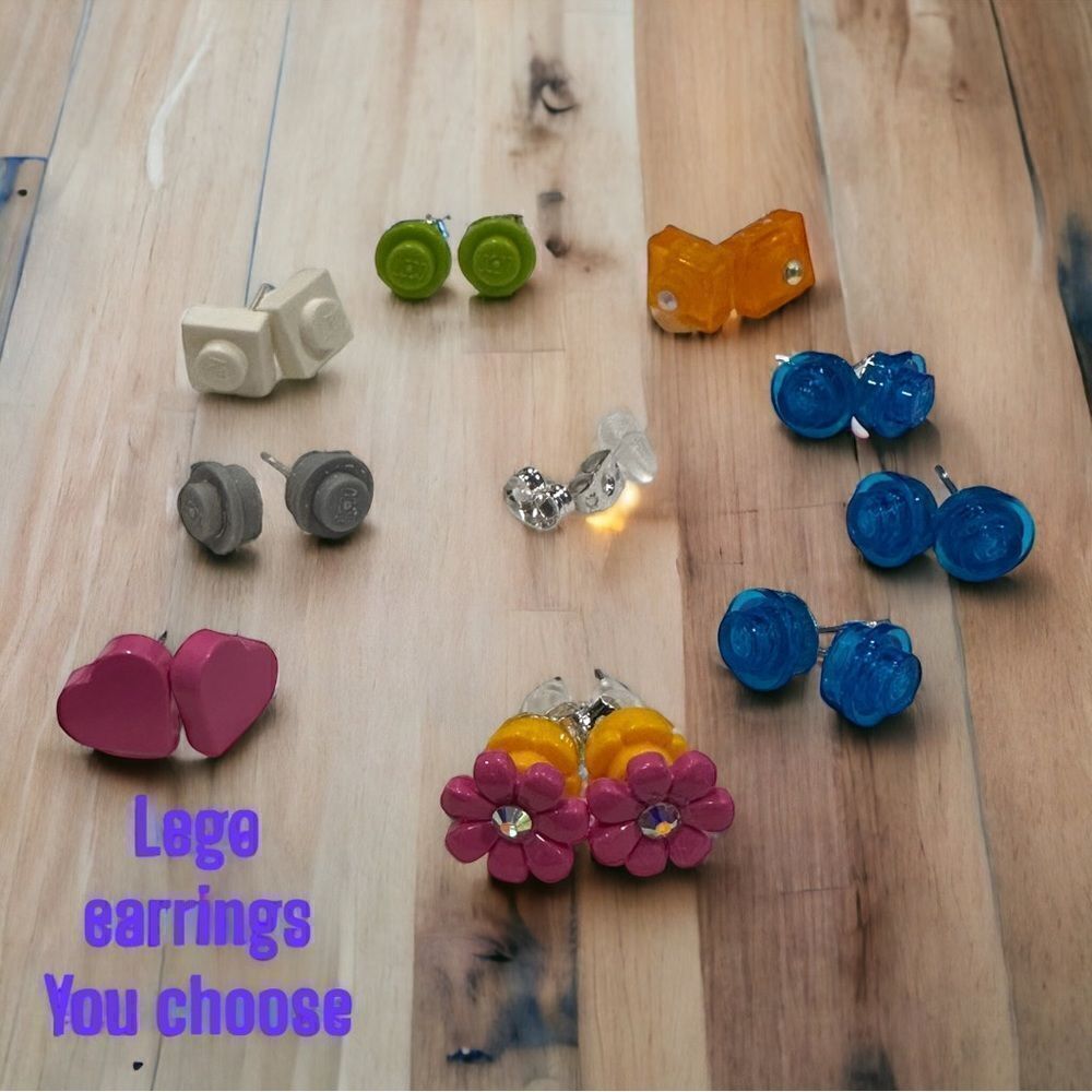 Lego earrings you choose , repurpose, upcycled buildable add listing to bundle